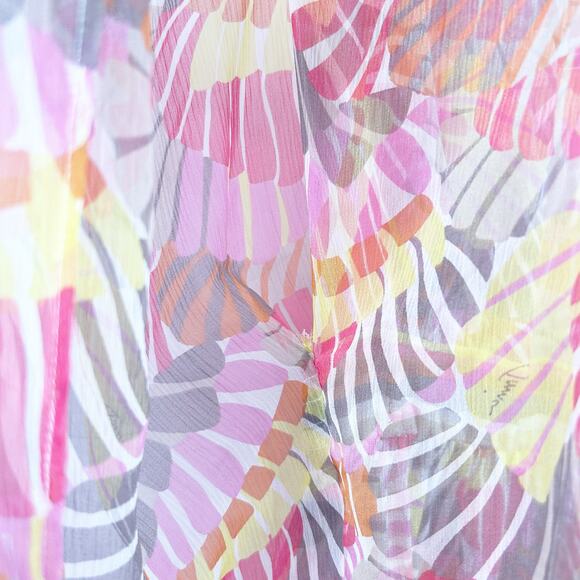 Trina Turk Womens Tropical 100%‎ Silk Kaftan Dress Swim Beach Cover Up Size S - Picture 7 of 9